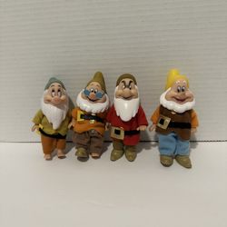 Vintage Disney Snow White 7 Dwarfs (4) collectable Figurines Toys 