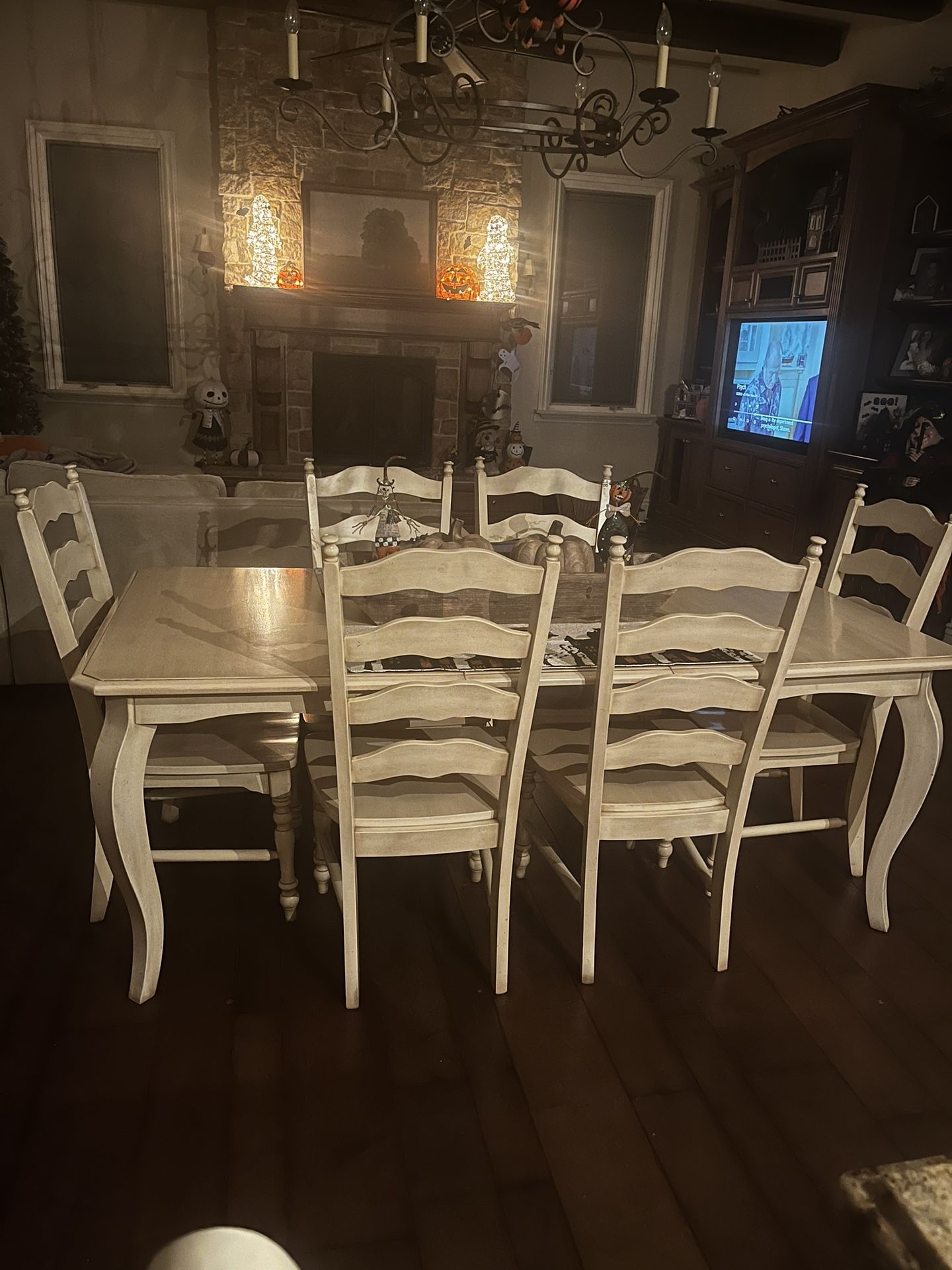 French /Farmhouse Style Solid Wood Table & Chairs 