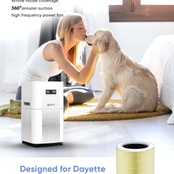 Dayette Replacement H13 HEPA Air Purifier Filter for CADR 400+ m³/h Air Purifier, Designed for Pets Odors Allergy, Activated Carbon