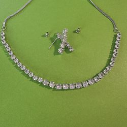 AD Diamond Jewelry Set - Elegant 3-Piece Mother's Day Gift  Celebrate the special woman in your life with this stunning AD Diamond Jewelry Set, perfec