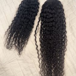 Human hair ponytail