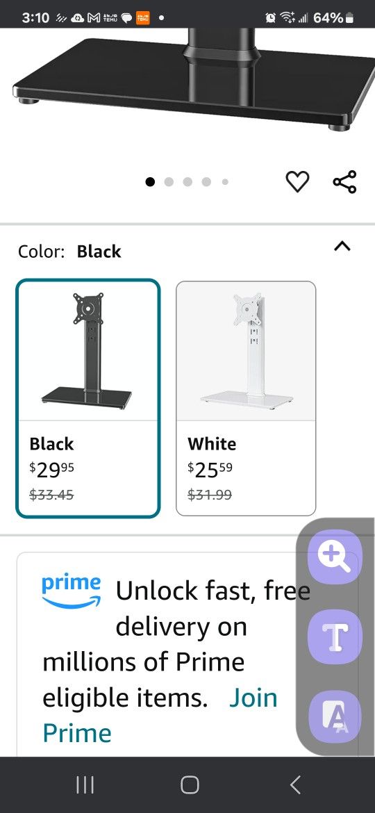 TV/computer Monitor Stand