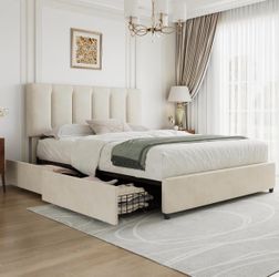 Queen bed frame with head board. BRAND NEW