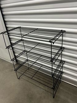 Black Metal Wire Shoe Rack 3-Tier