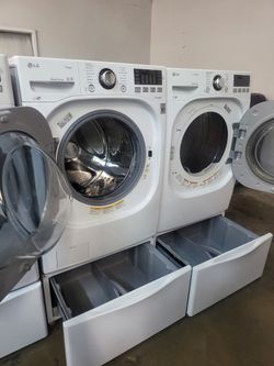 LG SET STEAM WASHER AND GAS DRYER JUMBO 