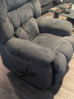 Blue/Grey Recliner Chair
