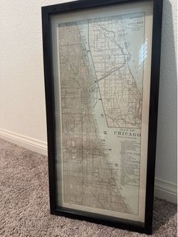 Map of Chicago - wall frame