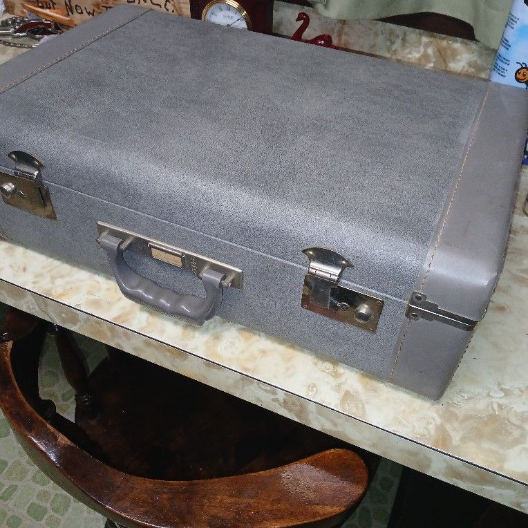 2 Vintage Crown Suitcases 