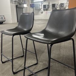 2 Grey Kitchen Counter Stools 26” Seat To Floor