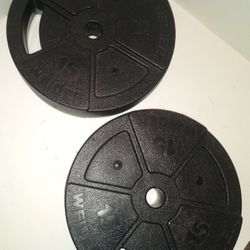 2x Weider 15 lbs weight plate for barbell