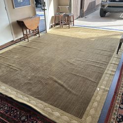 Large Brown Wool Rug 16x11