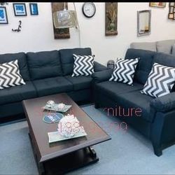 2pc Sofa Set Black / Gray Colors
