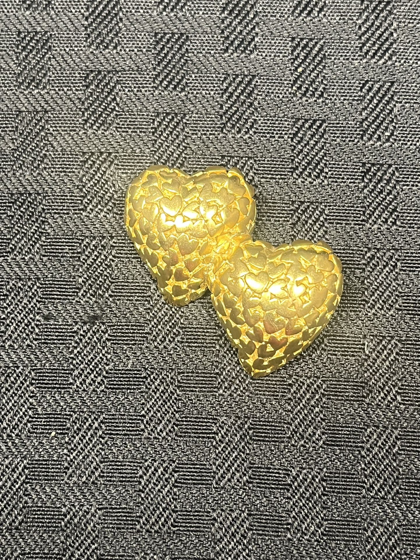 Anne Klein Gold Tone Heart Nugget Brooch Pin