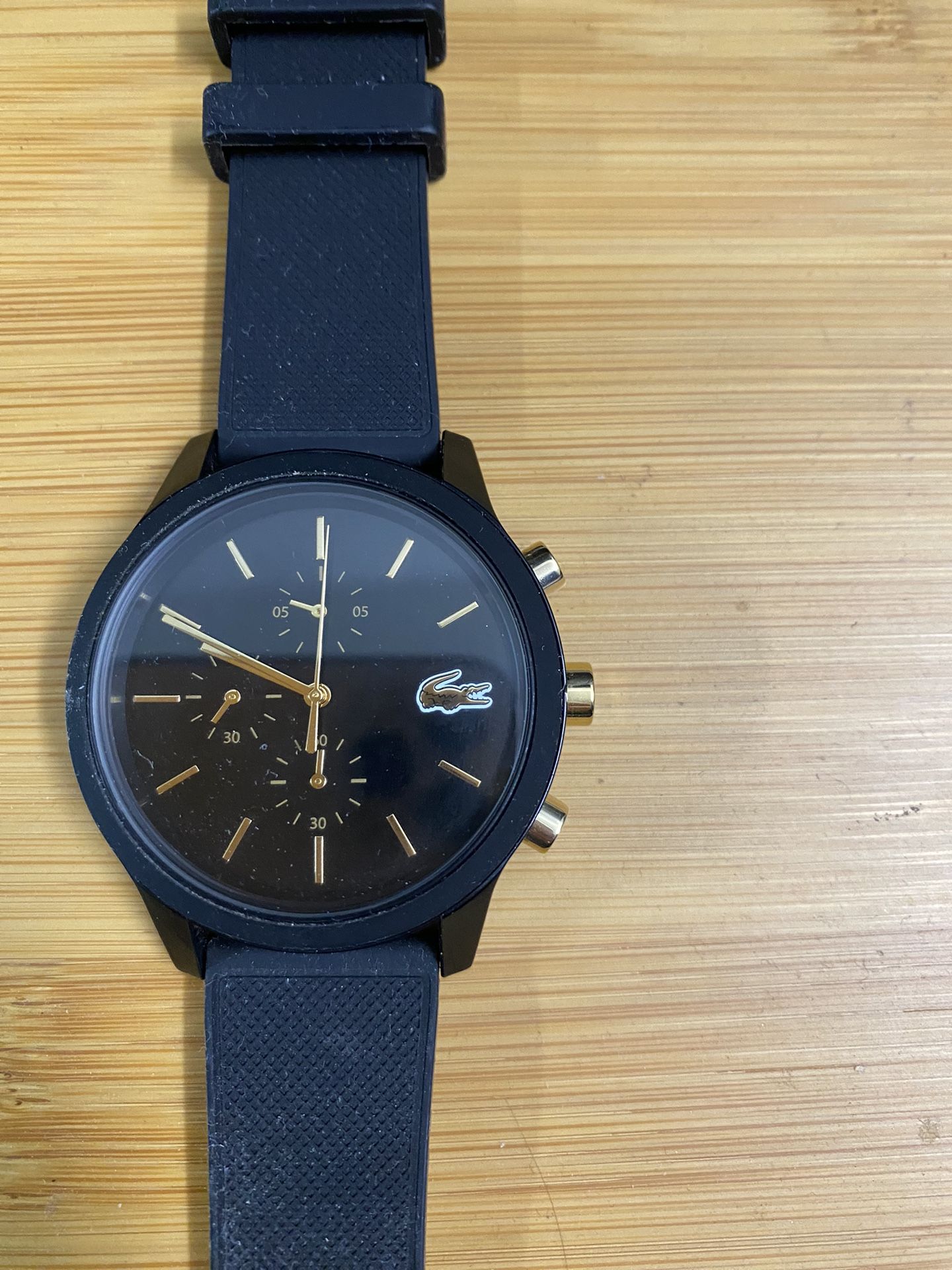 Lacoste Watch, Black, With New Battery, I Was Purchased This With Origin Price 180$, And Now Want To Liquidation With Lightly Price.