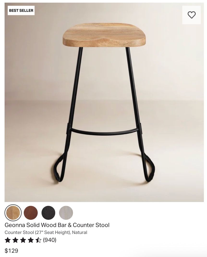 Solid Wood Bar & Counter Stool