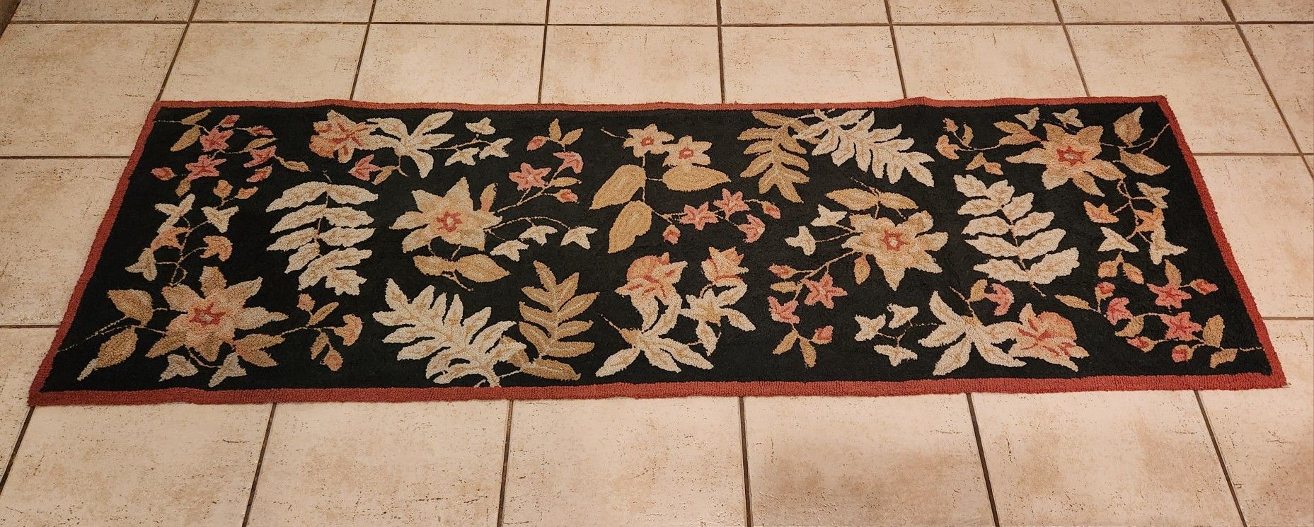 Antique Vintage Old Farmhouse Hooked Rug Floor Hall Runner