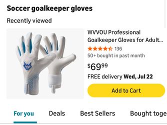 New Soccer Goalkeeper Gloves Size 6 White – Never Used