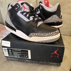 2011 Jordan Retro 3 Black Cement Size 11 In Mens, Not Travis Scott, Supreme, Off White, Union
