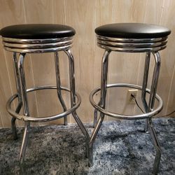 2 RETRO SWIVEL STOOLS