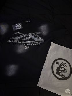 black & gray hellstar shirt