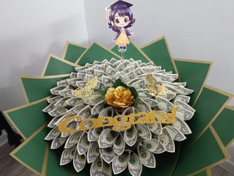 Gold butterflies money bouquet