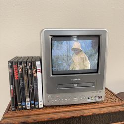 9” retro crt tv with built in dvd player