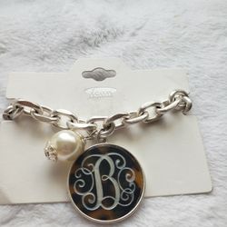 Letter "B" Silver Bracelet 