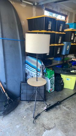 Floor Lamp with Built-In Side Table