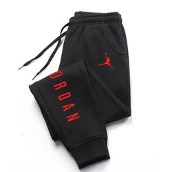 Air Jordan Sweatpants Men's Fleece Black And Red Multicolor Summer Wear 