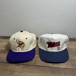 Vintage Pro Star Minnesota Twins SnapBack / 7 1/4 Vintage Vikings Fitted 