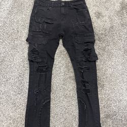 Black stacked jeans🔥