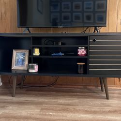 Liberty 53.14 in. Black TV Stand