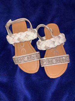Bebe White glitter sandals
