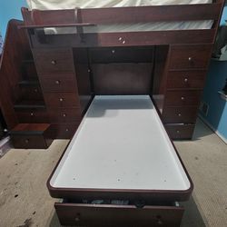Twin Bunk Beds With Chest Drawers Used 