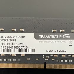 TEAMGROUP Elite DDR4 8GB Single 2666MHz PC4-21300 CL19 Unbuffered Non-ECC 1.2V SODIMM 260-Pin Laptop Notebook PC Computer Memory Module Ram Upgrade - 