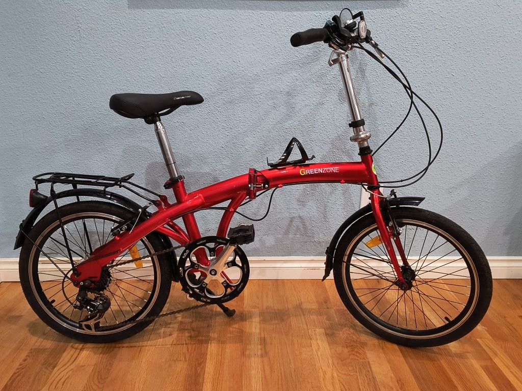 20" Greenzone 7 Speed Alloy Frame Folding Bike With Shimano Parts and Carrying Case