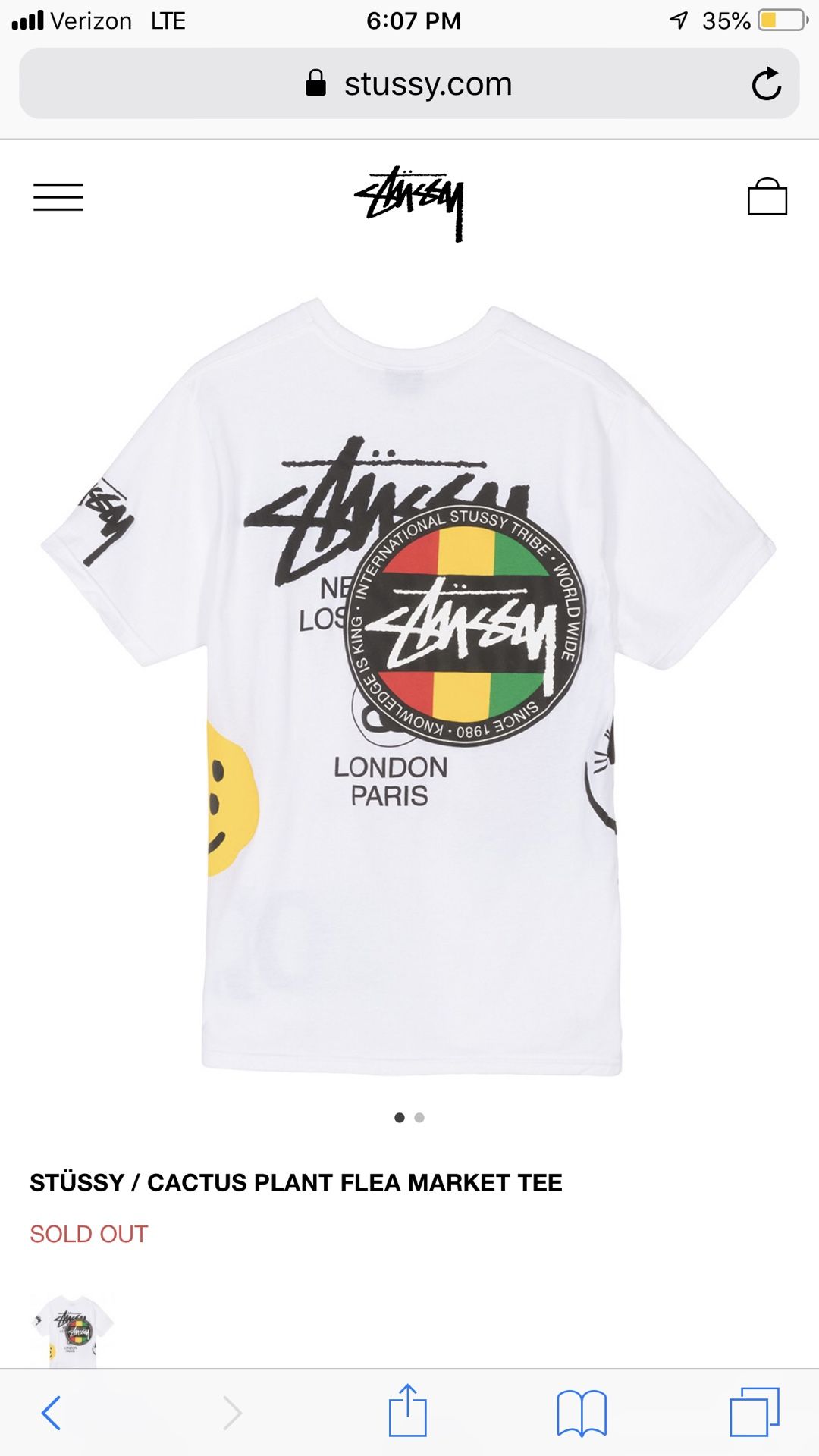 Stussy Cactus Plant Flea Market Tee