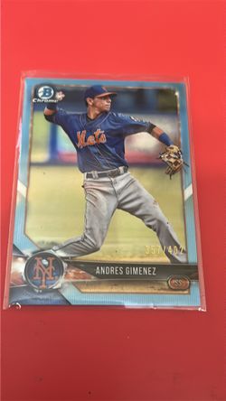 2018 Bowman Draft Chrome Andres Gimenez Sky Blue Refractor /402 New York Mets