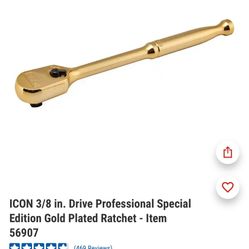 ICON 3/8 in. Drive Professional Special Edition Gold Plated Ratchet