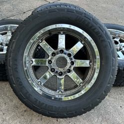 8 Lug 20 Inch Chrome Gear Wheels And Tires "8x170"