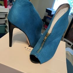 Teal Peep Toe Bootie 