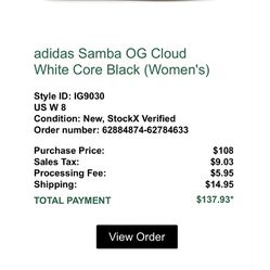 Adidas Samba OG (Brand New From Stock X)