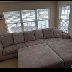 Large Sofa And 2 Ottomans ( See Description For Measurements