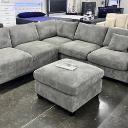 New 99x99 Sectional Couch With Ottoman / Free Delivery 