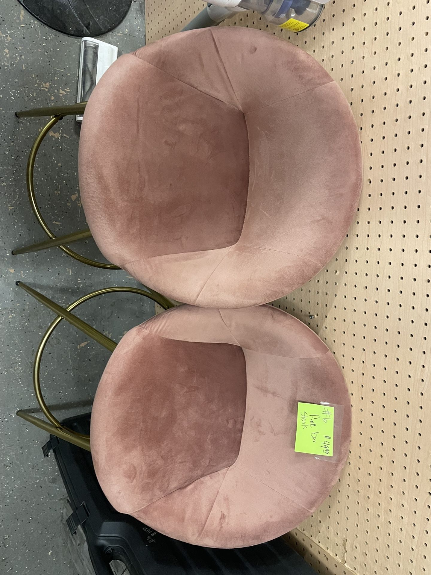 Pink Suede Bar Stools