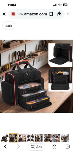 heavy-duty Marscamd Tool Bag with 3 Removable Cases featuring a dual-layer design and front Molle webbing in black with yellow trim.