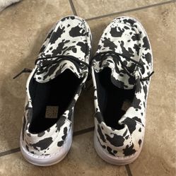 Cow Print Womens Slip On Shoes