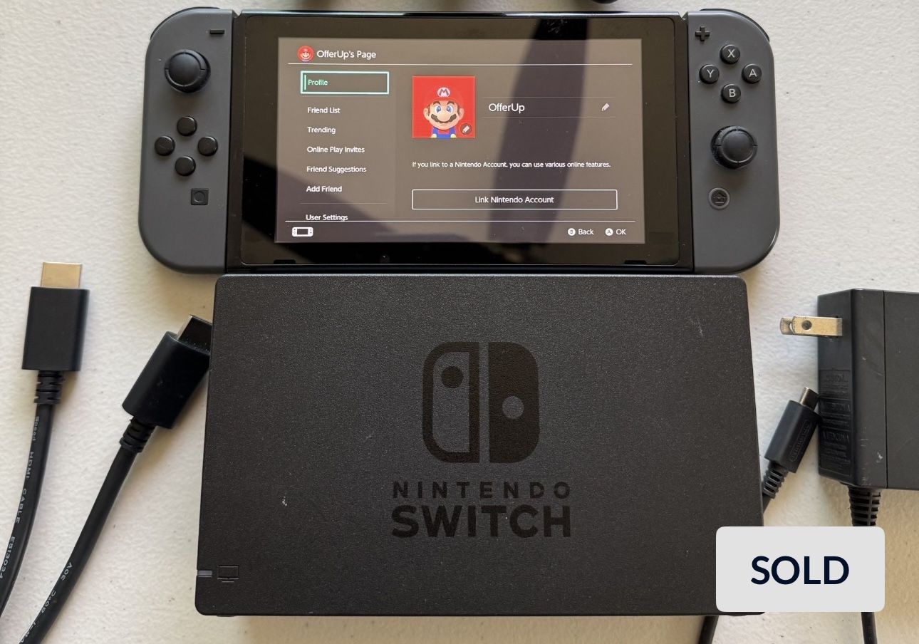 Nintendo Switch 2017 Version With Cables And Dock