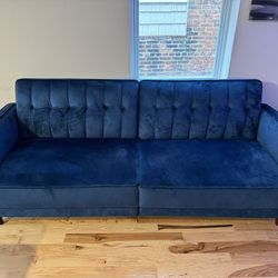 Blue Velvet Sleeper Couch