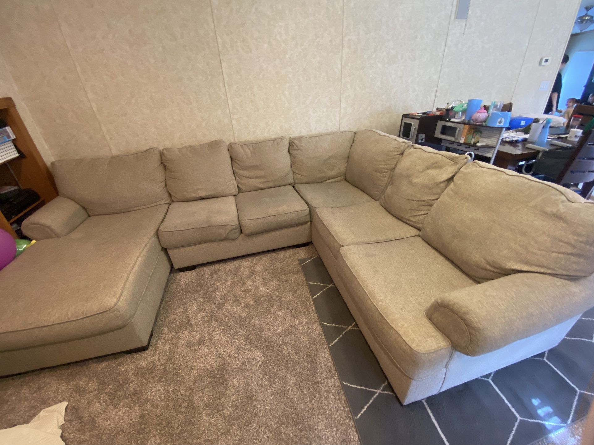 Beige Sectional couch